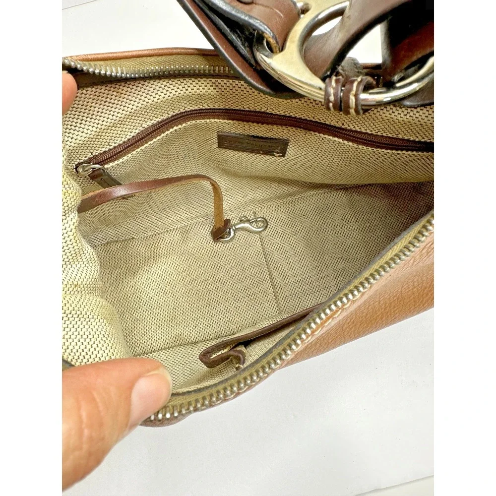 Dooney & Bourke 1975 Anniversary East West Hobo Purse Shoulder Brown Leather